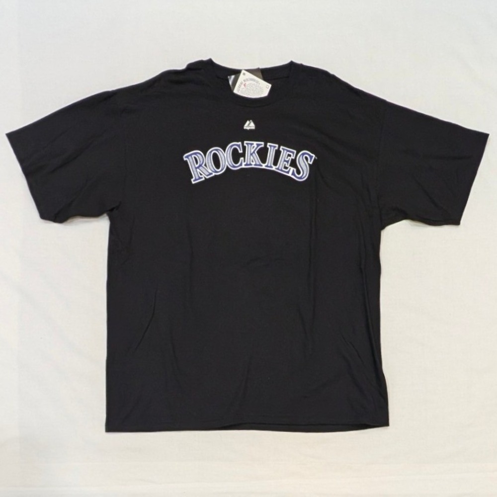 Majestic Colorado Rockies Troy Tulowitzki T-Shirt Mens 2XL Black MLB New